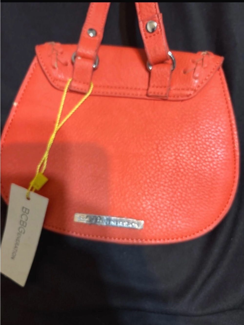 BCBGMaxAzria Coral Orange Pebbled Shoulder Bag